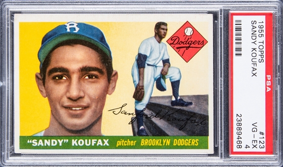 1955 Topps #123 Sandy Koufax Rookie Card – PSA VG-EX 4